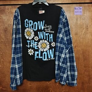 Grow With The Flow Upcycled Flannel T-shirt